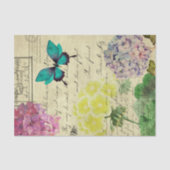Spring Floral Butterfly Ephemera Seidenpapier (Vorderseite)