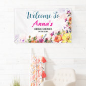 Spring Floral Butterfly Garden Bridal Showers Banner (Insitu)