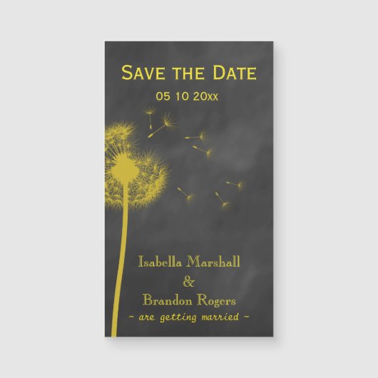 Spring Floral Chalkboard Save the Date Magnet (Vorderseite)