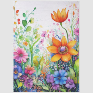 Spring Floral Colourful Tissue Paper Seidenpapier