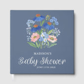 Spring Floral Cornflower Baby in Bloom Shower Gästebuch (Vorderseite)