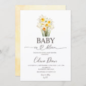 Spring Floral Daffodil Baby in Bloom Einladung (Vorne/Hinten)