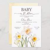 Spring Floral Daffodil Baby Shower Einladung (Vorne/Hinten)
