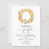 Spring Floral Daffodil Wreath Birthday Party Einladung (Vorderseite)