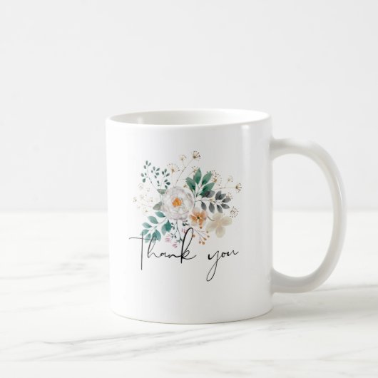 Spring Floral DANK YOU Gift Fügen Sie TEXT wie gew Kaffeetasse (Rechts)