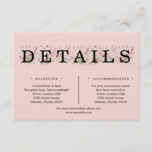 Spring Floral Details Enclosure Card Begleitkarte (Vorderseite)