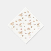 Spring Floral Easter Bunny Baby Shower Serviette (Ecke)