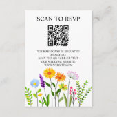 Spring Floral Elegant QR Code Wedding RSVP Begleitkarte (Vorderseite)