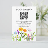 Spring Floral Elegant QR Code Wedding RSVP Begleitkarte (Stehend Vorderseite)