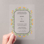 Spring Floral Elegante Wedding Acryleinladungen (Insitu (Handheld))
