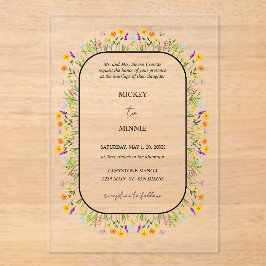 Spring Floral Elegante Wedding Acryleinladungen