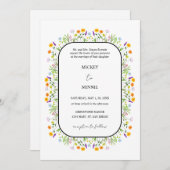 Spring Floral Elegante Wedding Einladung (Vorne/Hinten)