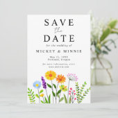 Spring Floral Elegante Wedding Save The Date (Stehend Vorderseite)