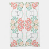 Spring Floral Family Monogram Kitchen oder Geschirrtuch (Vertikal)