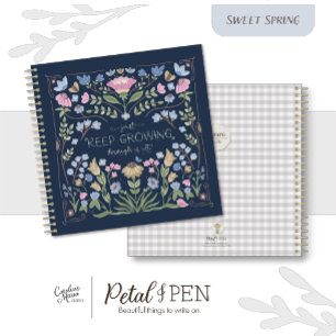 Spring Floral Folk Journal-Notebook mit Zitat Notizblock