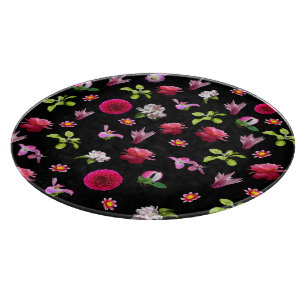 Spring Floral Foto Print 12" Round Cutting Board Schneidebrett