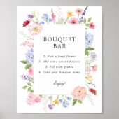 Spring Floral Frame Bouquet Bar Poster (Vorne)