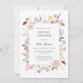Spring Floral Frame Bridal Shower Einladung (Vorderseite)