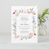 Spring Floral Frame Bridal Shower Einladung (Stehend Vorderseite)