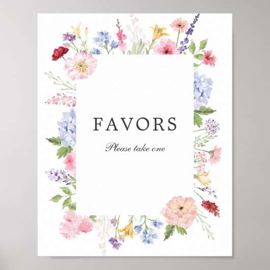 Spring Floral Frame Favours Poster (Vorne)