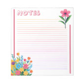 Spring Floral Fresh & Colorful Lined Notizblock (Vorderseite)