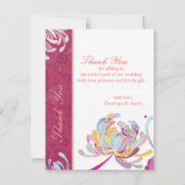 Spring Floral Fuchsia Wedding Vielen Dank Dankeskarte (Vorderseite)