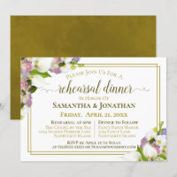 Spring Floral Gold Hochzeit Probe & Dinner