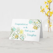 Spring Floral Gratulationen New Baby Girl Karte (Gelbe Blume)