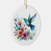 Spring Floral Hummingbird Keramik Ornament (Rechts)