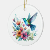 Spring Floral Hummingbird Keramik Ornament (Links)