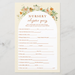 Spring Floral Kinderzimmer Rhymes Quiz Baby Showsp
