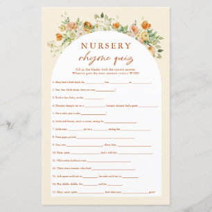 Spring Floral Kinderzimmer Rhymes Quiz Baby Showsp