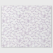 Spring Floral Lavender Lila Vintages Fahrrad Geschenkpapier (Flach)