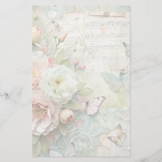 Spring Floral Letter Sheets Stationery Briefpapier (Rückseite)