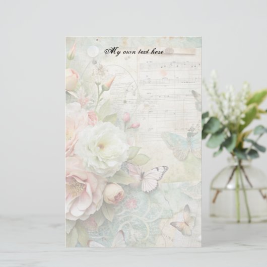 Spring Floral Letter Sheets Stationery Briefpapier (Stehend Vorderseite)