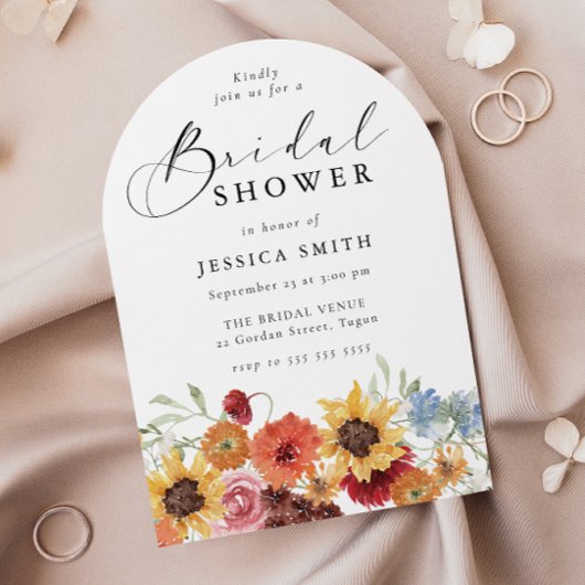Spring Floral Modern Arch Bridal Shower  Einladung