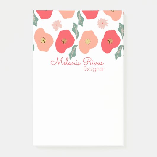 Spring Floral Muster Designer Business Post-it Klebezettel (Vorderseite)
