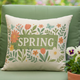 Spring Floral on Tan Color  Kissen