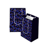 Spring Floral Pattern Dark Blue Mittlere Geschenktüte
