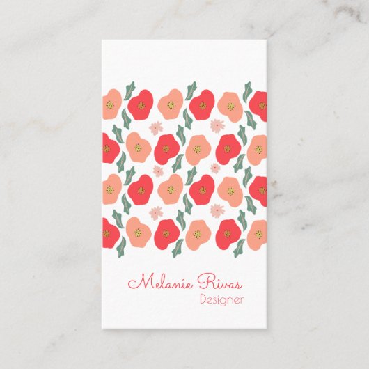 Spring Floral Pattern Designer Visitenkarte (Vorderseite)