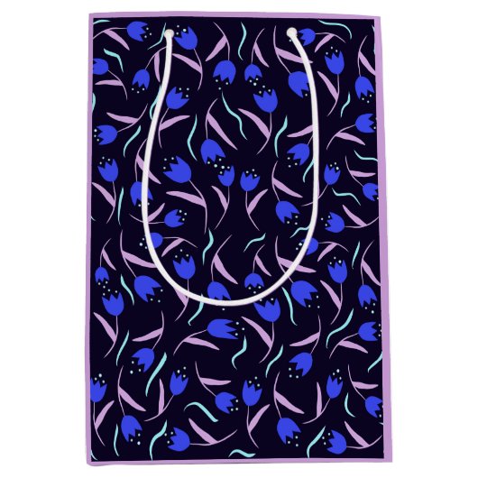 Spring Floral Pattern Lilac Mittlere Geschenktüte (Vorderseite)