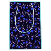 Spring Floral Pattern Turquoise Mittlere Geschenktüte (Vorderseite)