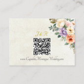 Spring Floral, QR Code - Cream Begleitkarte (Rückseite)