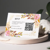 Spring Floral QR Code Rsvp Card Karte