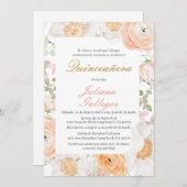 Spring Floral Quinceanera Einladung (Vorne/Hinten)