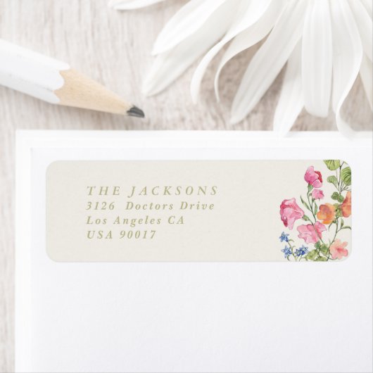 Spring floral Return Address Baby Shower (Insitu)