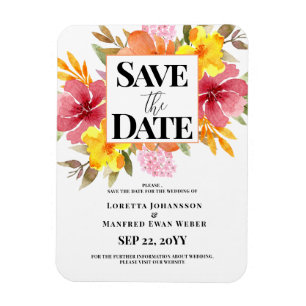 Spring Floral Save the Date Magnet