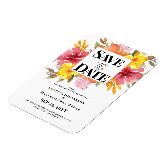 Spring Floral Save the Date Magnet (Linke Seite)