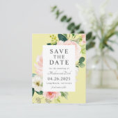 Spring Floral Save the Date mit Ihrem Foto (Stehend Vorderseite)