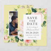 Spring Floral Save the Date mit Ihrem Foto (Vorne/Hinten)